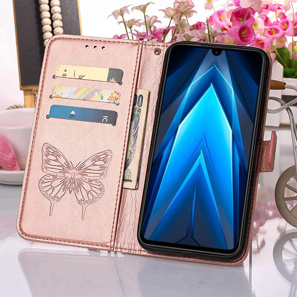 YB Imprinting Series-4 For Tecno Pop 5 LTE 4G Anti-drop Phone Cover Stand Butterfly Flower Imprinted Wallet Phone Case YB Imprinting Series-4 For Tecno Pop 5 LTE 4G Anti-drop Phone Cover Stand Butterfly Flower Imprinted Wallet Phone Case